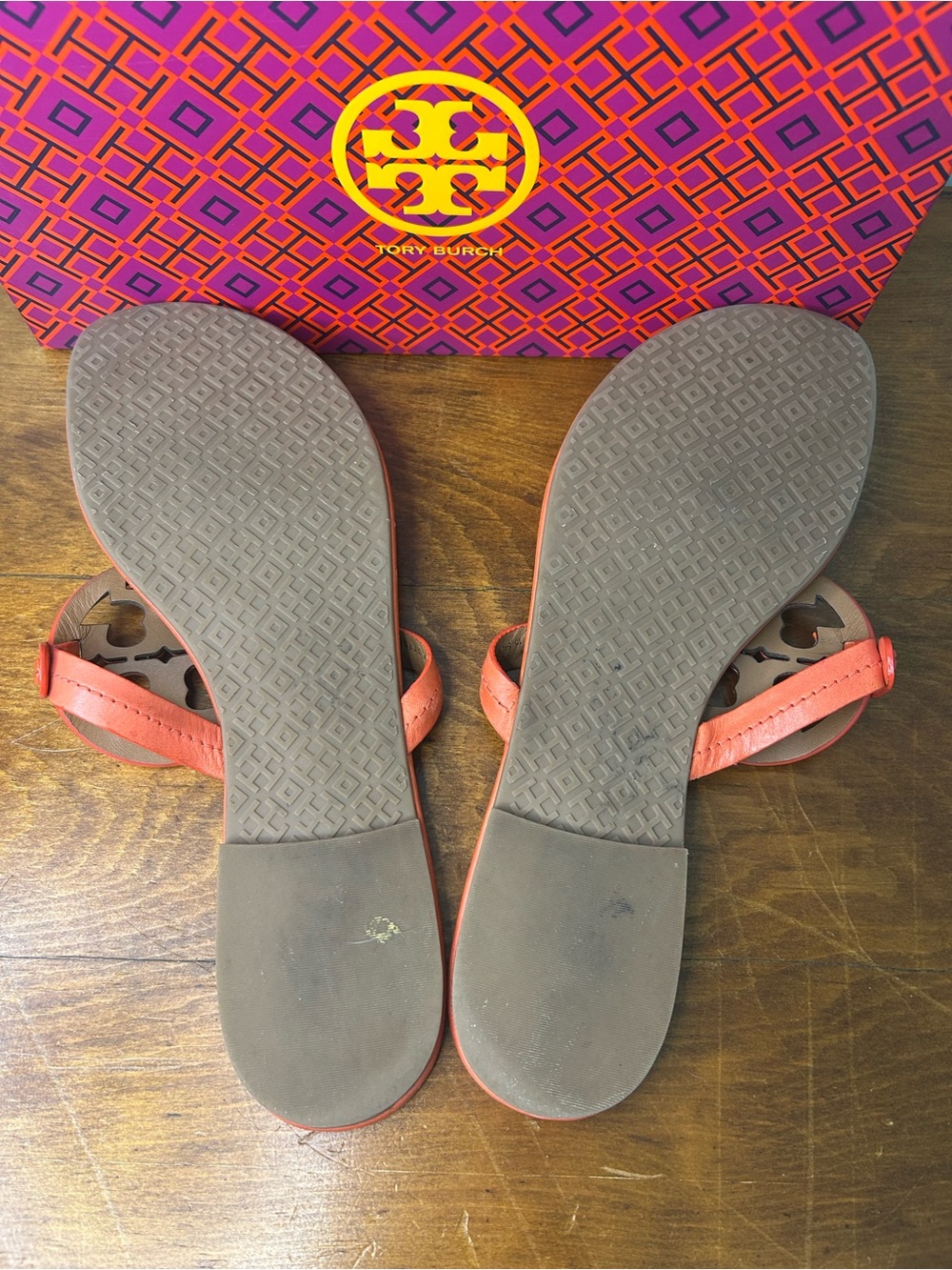 Tory Burch Miller Sandals Dark Poppy Red size 10 - Picture 2 of 5